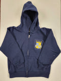 Youth Classic Zip Hooded Sweatshirt w/logo (Navy)