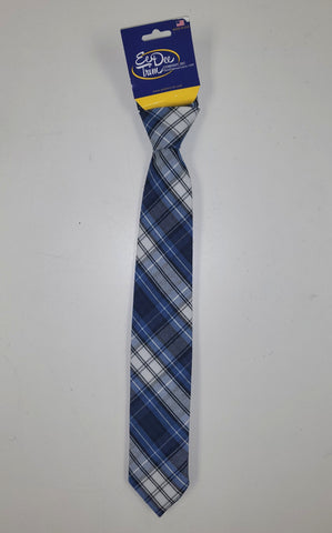 St Martin's Boys Tie Navy/white/blue plaid