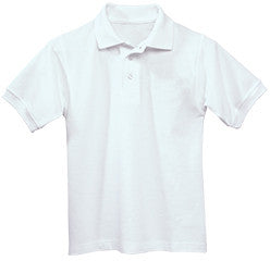White S/S Knit Shirt w/logo: Adult