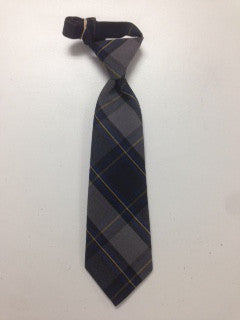 St. Mary's Boys Tie Navy/yellow/grey plaid