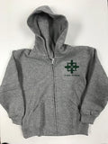 Adult Classic Zip Hooded Sweatshirt w/logo (grey or green)